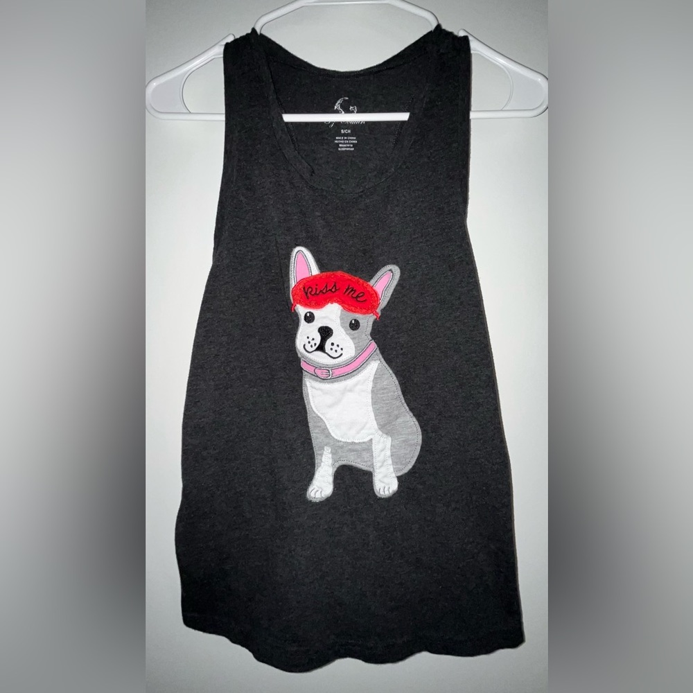 PJ Couture Sleepwear Shirt Women’s Shirt Top Size Small S Gray French Bulldog